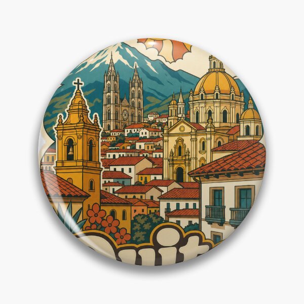 Item preview, Quito Ecuador Travel Souvenir - Retro Illustration designed and sold by VisualArtsOasis.