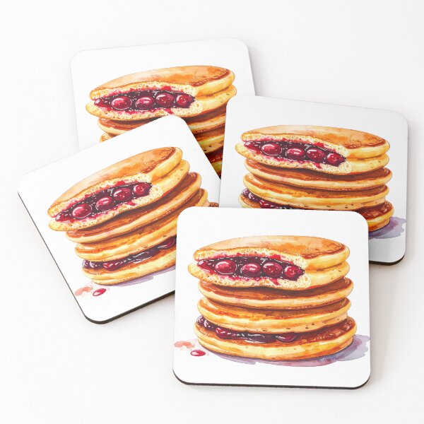 Item preview, Japanese Dorayaki Pancakes Watercolor Illustration designed and sold by BetweenForms.