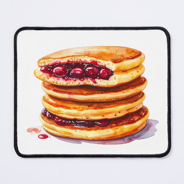 Item preview, Japanese Dorayaki Pancakes Watercolor Illustration designed and sold by BetweenForms.