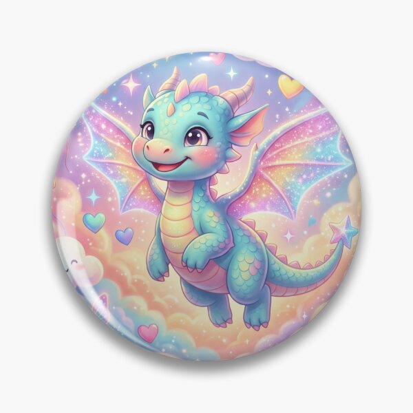 Item preview, Baby dragon flying through clouds designed and sold by kidoramagic.