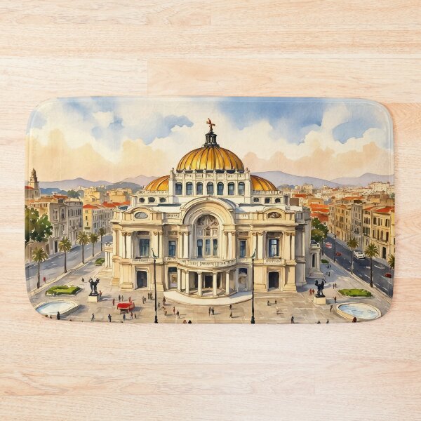 Item preview, Mexico City Watercolor Palacio de Bellas Artes designed and sold by Magnolia Valley Art.