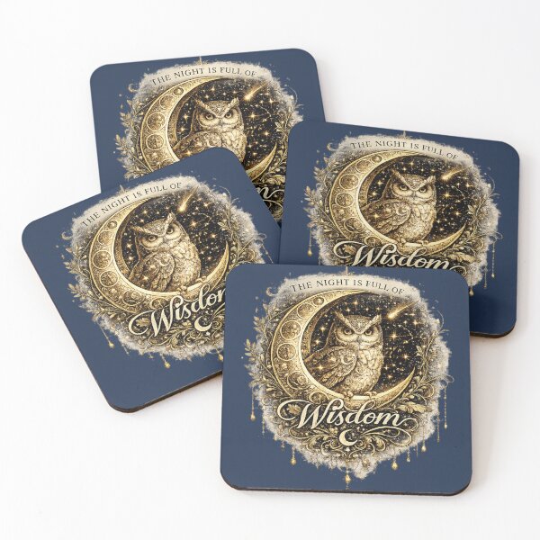 Item preview, The Night Is Full of Wisdom | Celestial Owl Moon Art designed and sold by 'VARI'.