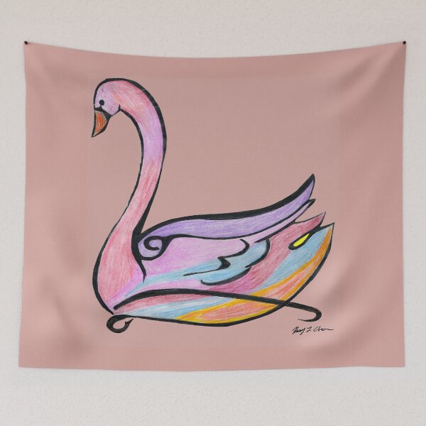 Item preview, Stylized Pink Swan designed and sold by Haxson37art.