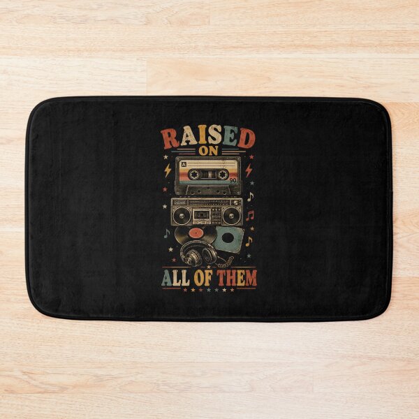 Item preview, Raised On All Of Them, Gifts for Retro Music Lovers Vintage Cassette & Vinyl Design designed and sold by Lina Caro.