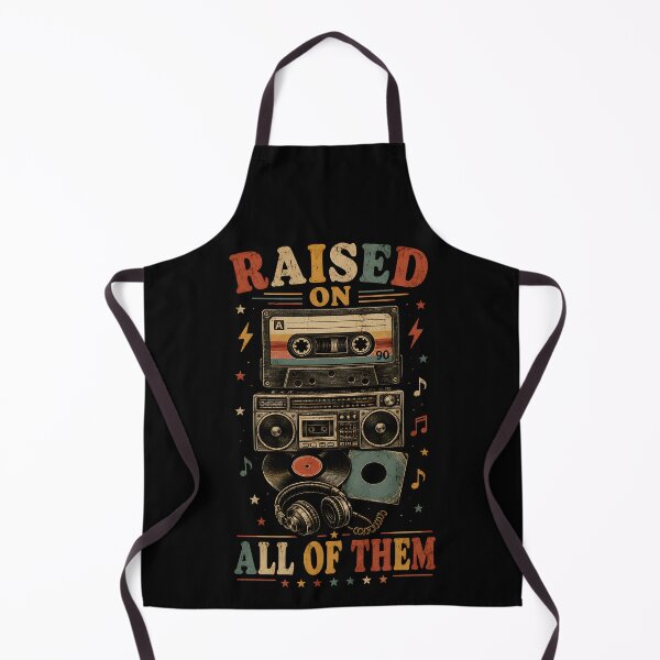 Item preview, Raised On All Of Them, Gifts for Retro Music Lovers Vintage Cassette & Vinyl Design designed and sold by Lina Caro.