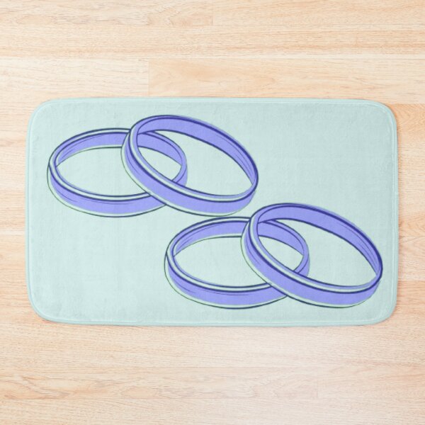 Item preview, blue interlocked rings floating minimalist geometric design designed and sold by XertHardcore.