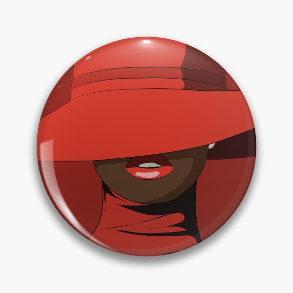 Item preview, Crimson Elegance – Minimalist Black Woman in Red Wide Brim Hat | Modern Fashion Wall Art designed and sold by dennaibz.