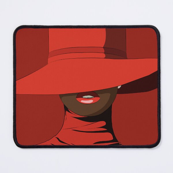 Item preview, Crimson Elegance – Minimalist Black Woman in Red Wide Brim Hat | Modern Fashion Wall Art designed and sold by dennaibz.