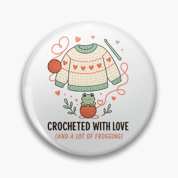 Item preview, Crocheted With Love Frogging Funny Crochet Gift Knitting designed and sold by Voxly.