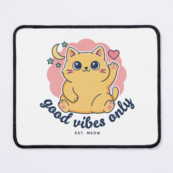 Item preview, Good Vibes Only Cute Lucky Cat Vector Illustration designed and sold by velorea.