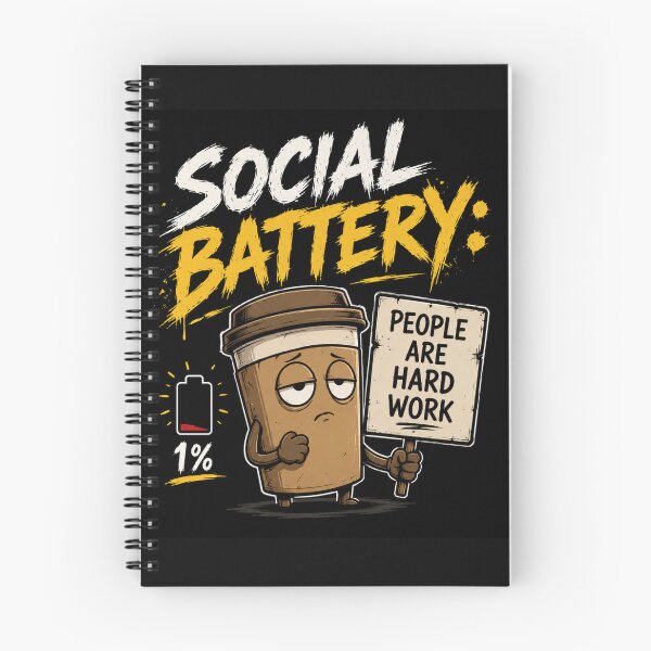 Item preview, Social Battery 1% – Funny Introvert Coffee Meme designed and sold by Revyra Design .