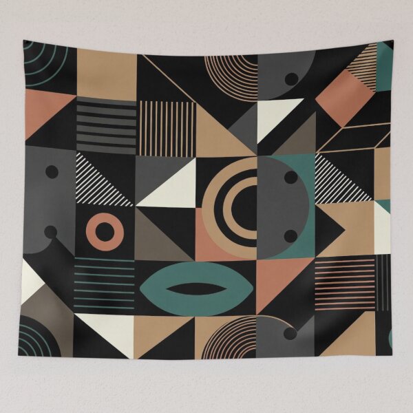 Item preview, Bauhaus Geometric Pattern Mid Century Modern Abstract designed and sold by KDesingArt.
