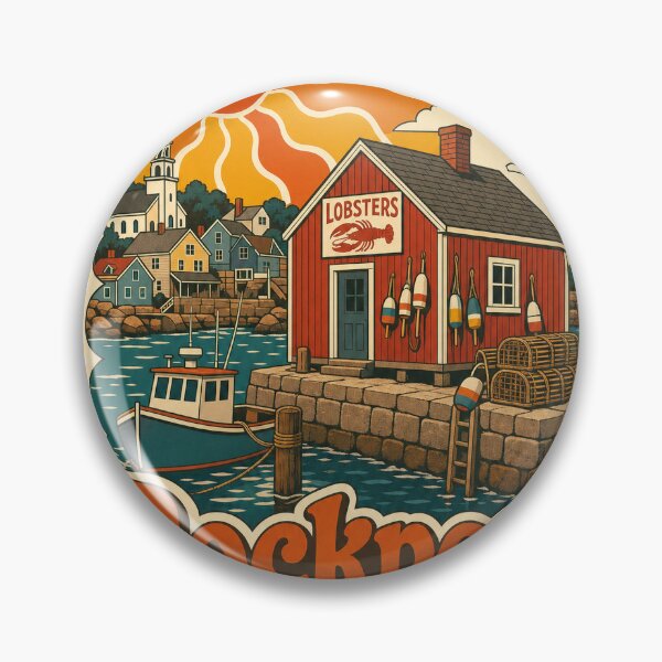 Item preview, Rockport USA Travel Souvenir - Retro Illustration designed and sold by VisualArtsOasis.