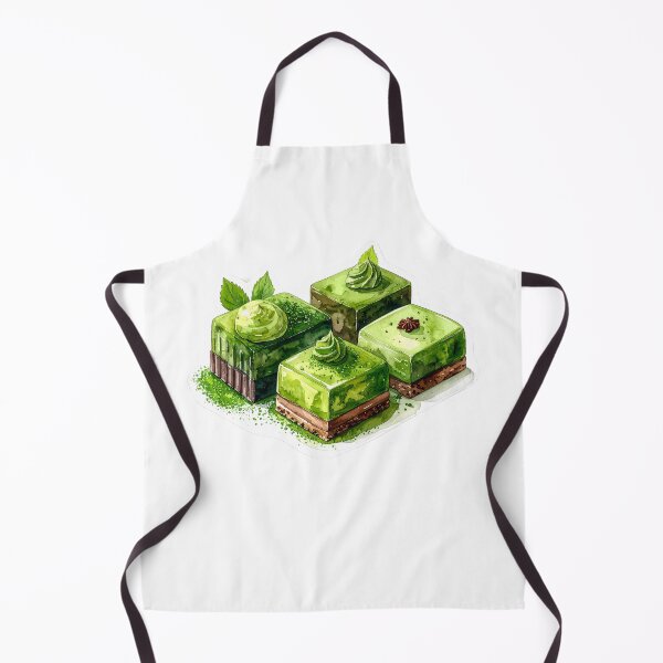Item preview, Japanese Matcha Cake Slice Watercolor Painting designed and sold by BetweenForms.