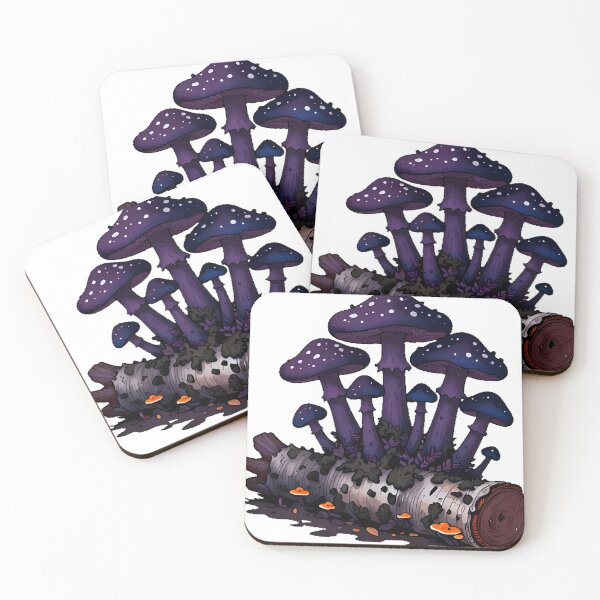 Item preview, Dark Mushroom Cluster on Log designed and sold by IllumeInk.