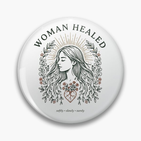 Item preview, Woman Healed Self Care Floral Heart Line Art Illustration designed and sold by velorea.