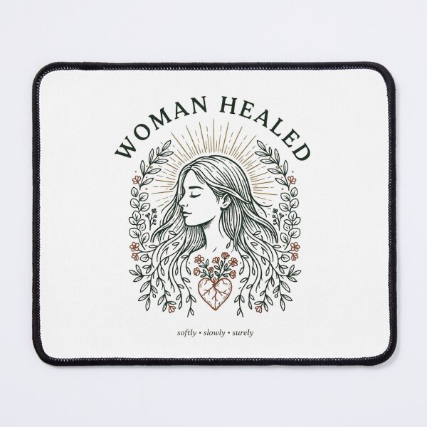 Item preview, Woman Healed Self Care Floral Heart Line Art Illustration designed and sold by velorea.