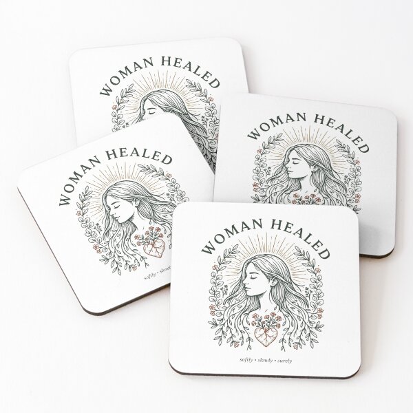 Item preview, Woman Healed Self Care Floral Heart Line Art Illustration designed and sold by velorea.