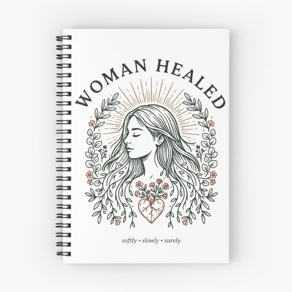 Item preview, Woman Healed Self Care Floral Heart Line Art Illustration designed and sold by velorea.