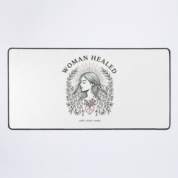 Item preview, Woman Healed Self Care Floral Heart Line Art Illustration designed and sold by velorea.