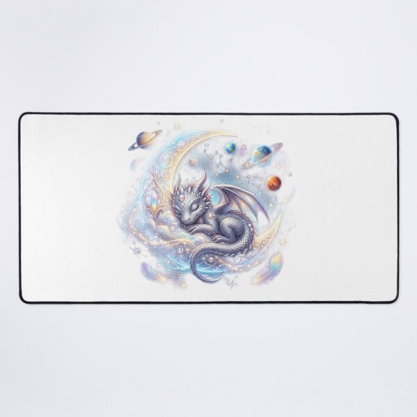 Item preview, Baby dragon sleeping on moon designed and sold by kidoramagic.