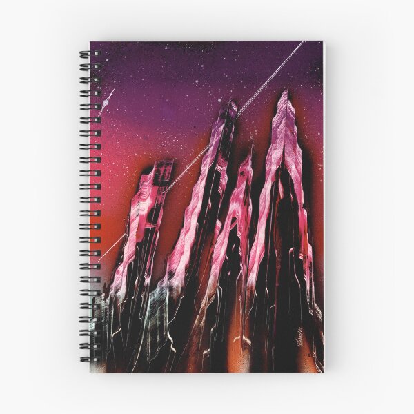 Item preview, Montañas Cósmicas Magenta Estrellas Fugaces Arte con Pintura en Aerosol designed and sold by Urbandale Artist.
