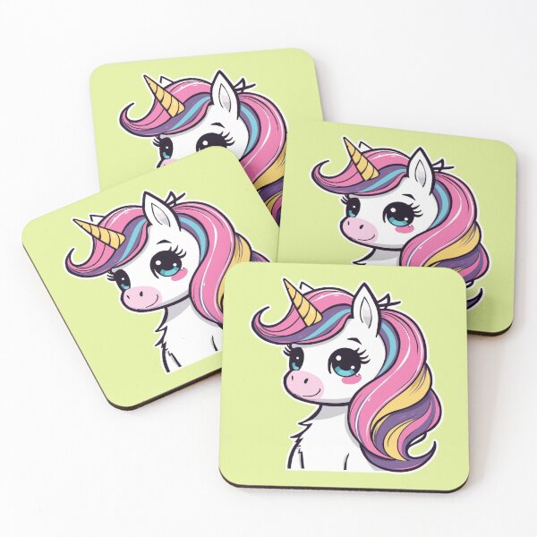 Item preview, Kawaii Chibi Unicorn With Wavy Rainbow Mane designed and sold by Uniquely Yours.