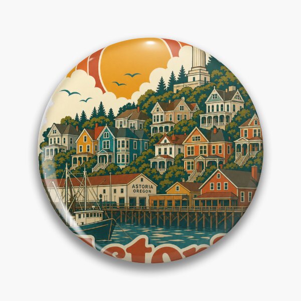 Item preview, Astoria USA Travel Souvenir - Retro Illustration designed and sold by VisualArtsOasis.