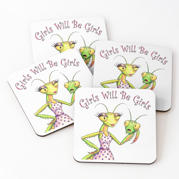 Item preview, Girls Will Be Girls-Humorous Praying Mantis designed and sold by ThreadRiotTees.