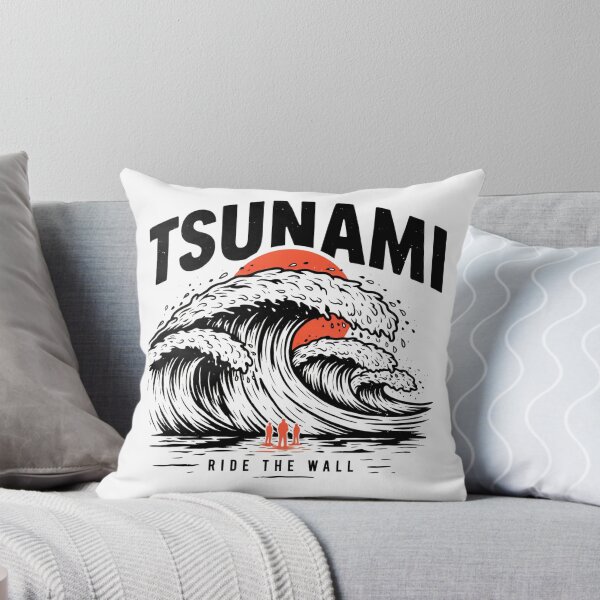 Item preview, Tsunami Ride The Wall Vintage Surfing Wave Graphic designed and sold by velorea.