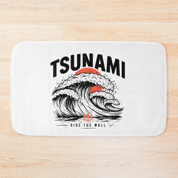 Item preview, Tsunami Ride The Wall Vintage Surfing Wave Graphic designed and sold by velorea.