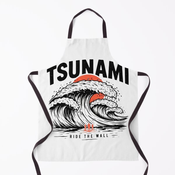 Item preview, Tsunami Ride The Wall Vintage Surfing Wave Graphic designed and sold by velorea.