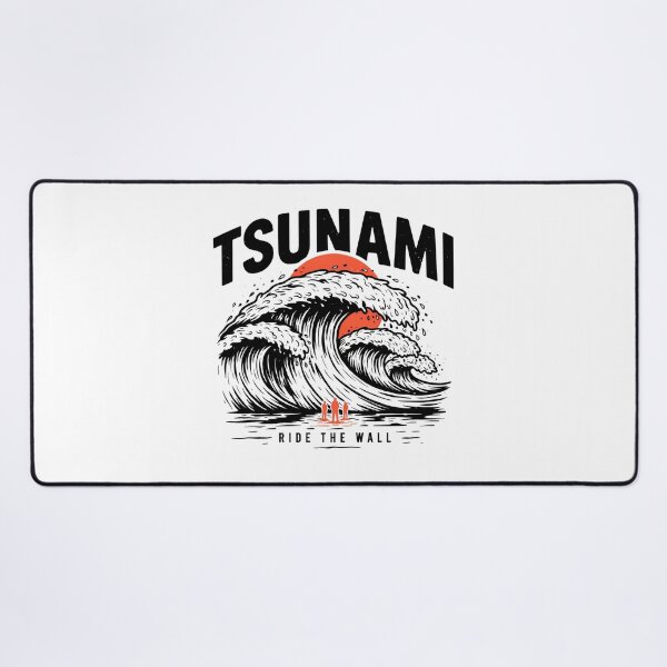 Item preview, Tsunami Ride The Wall Vintage Surfing Wave Graphic designed and sold by velorea.