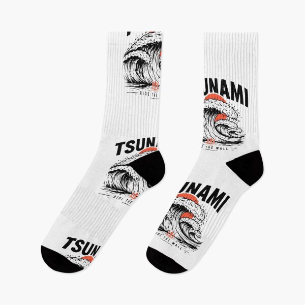 Item preview, Tsunami Ride The Wall Vintage Surfing Wave Graphic designed and sold by velorea.