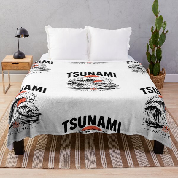 Item preview, Tsunami Ride The Wall Vintage Surfing Wave Graphic designed and sold by velorea.
