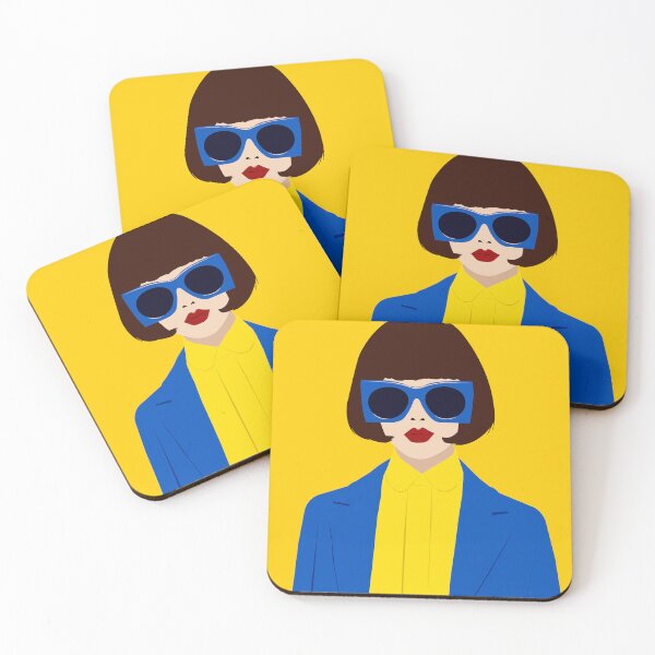Item preview, Golden Pop Chic – Minimalist Fashion Portrait in Blue & Yellow | Modern Pop Art Print designed and sold by dennaibz.