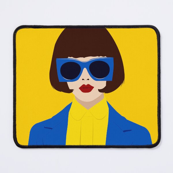 Item preview, Golden Pop Chic – Minimalist Fashion Portrait in Blue & Yellow | Modern Pop Art Print designed and sold by dennaibz.