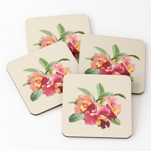 Item preview, Peach and Crimson Cattleya Orchids designed and sold by Susan Savad.