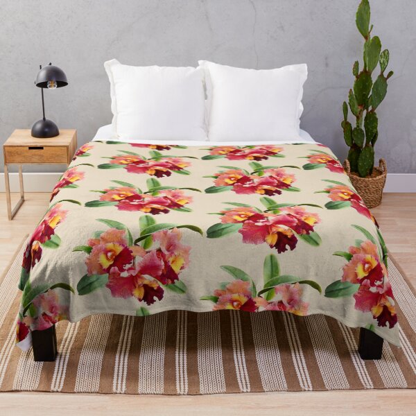Item preview, Peach and Crimson Cattleya Orchids designed and sold by Susan Savad.