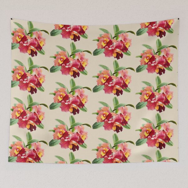 Item preview, Peach and Crimson Cattleya Orchids designed and sold by Susan Savad.
