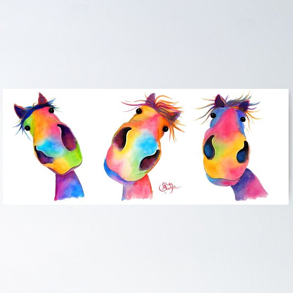 Vista previa del artículo con la obra «ESTAMPADO DE CABALLO 'LOS CABALLOS FELICES' POR SHIRLEY MACARTHUR», diseñado y vendido por Shirley MacArthur Limited.