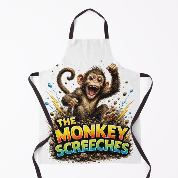 Item preview, The Monkey Screeches – Funny Monkey Illustration designed and sold by CMA Design Studio.