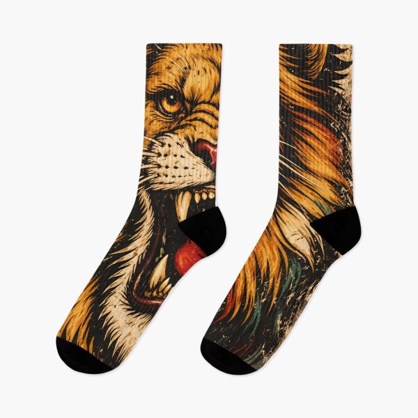 Item preview, A VINTAGE JAPANESE LION PAINTED ON THE WALLS designed and sold by infinitearte.