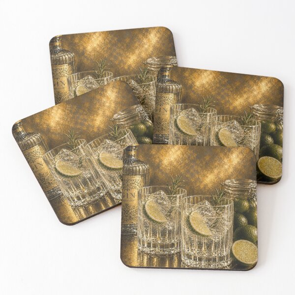 Item preview, Golden Hour Gin & Tonic | Luxury Bar Wall Art designed and sold by CottageArtistry.