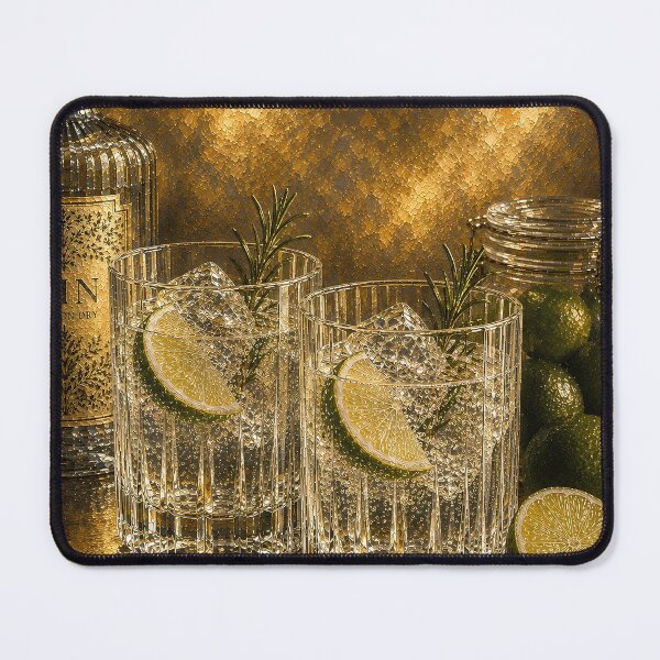 Item preview, Golden Hour Gin & Tonic | Luxury Bar Wall Art designed and sold by CottageArtistry.