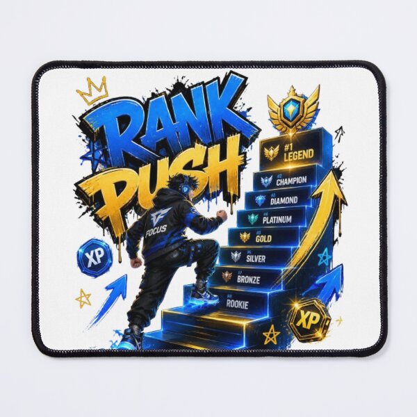 Item preview, RANK PUSH Gaming Sticker | Competitive Gamer Esports Design designed and sold by Stylestickers55.
