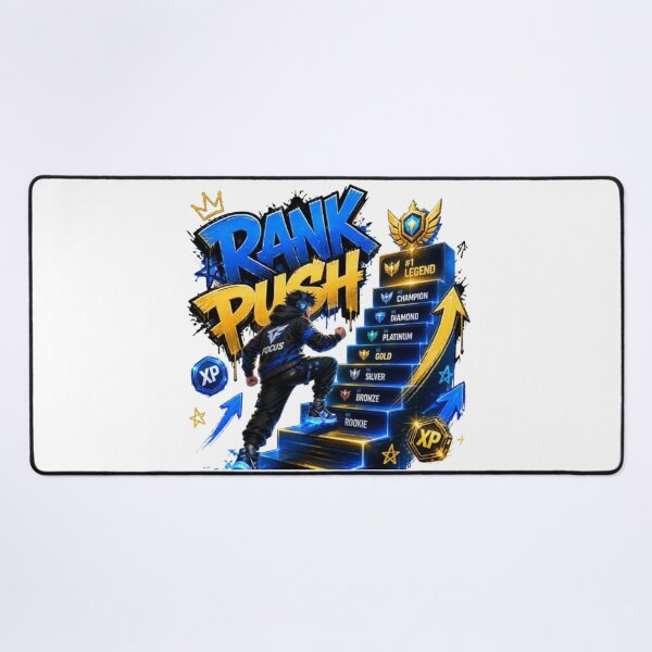 Item preview, RANK PUSH Gaming Sticker | Competitive Gamer Esports Design designed and sold by Stylestickers55.