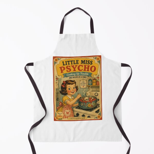 Item preview, Little Miss Psycho Cooking Up Trouble | Vintage Dark Humor Book Cover designed and sold by Mediagraphic.
