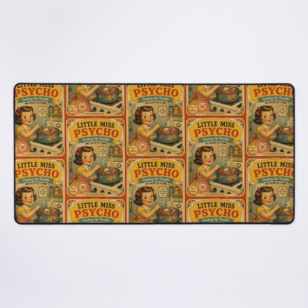 Item preview, Little Miss Psycho Cooking Up Trouble | Vintage Dark Humor Book Cover designed and sold by Mediagraphic.