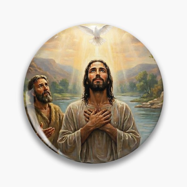 Item preview, Holy Trinity Father Son Holy Ghost Jesus Baptism designed and sold by ArtByJerryR.